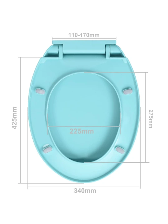 Klozeto sėdynė su soft-close mechanizmu, žalios spalvos, ovali