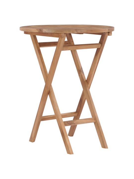 Sulankstomas sodo stalas, 60cm, tikmedžio medienos masyvas