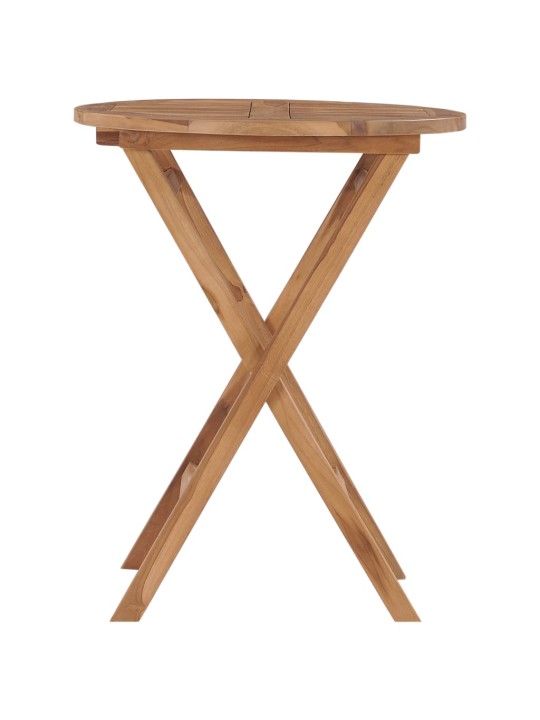 Sulankstomas sodo stalas, 60cm, tikmedžio medienos masyvas
