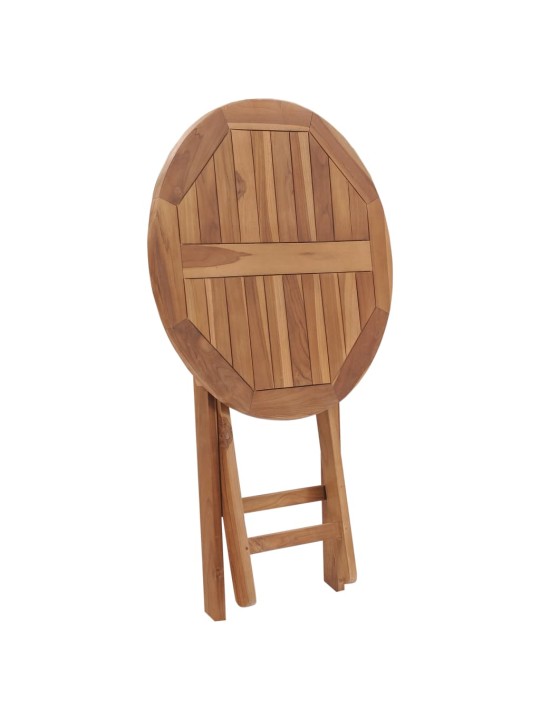 Sulankstomas sodo stalas, 60cm, tikmedžio medienos masyvas