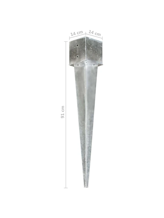 Smeigiami kuoliukai, 6vnt., sidabriniai, 14x14x91cm, plienas