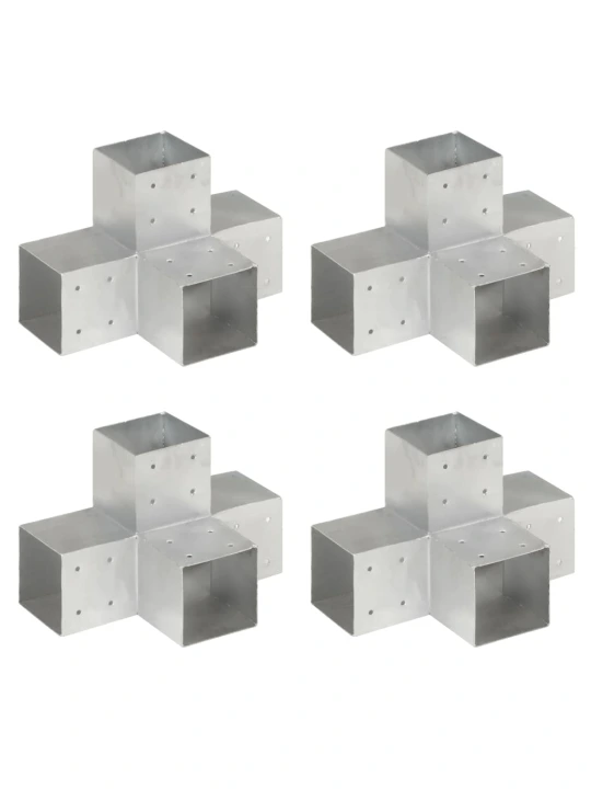 Stulpų sujungimai, 4vnt., 101x101mm, metalas, X formos
