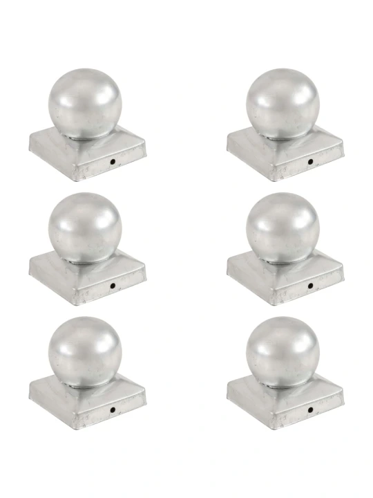 Stulpų dangteliai, 6vnt., 91x91mm, galvanizuotas metalas