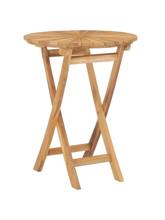 Sulankstomas sodo stalas, tikmedžio masyvas, 60cm skersmens