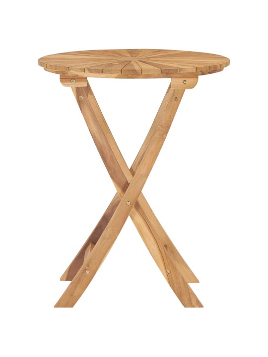 Sulankstomas sodo stalas, tikmedžio masyvas, 60cm skersmens