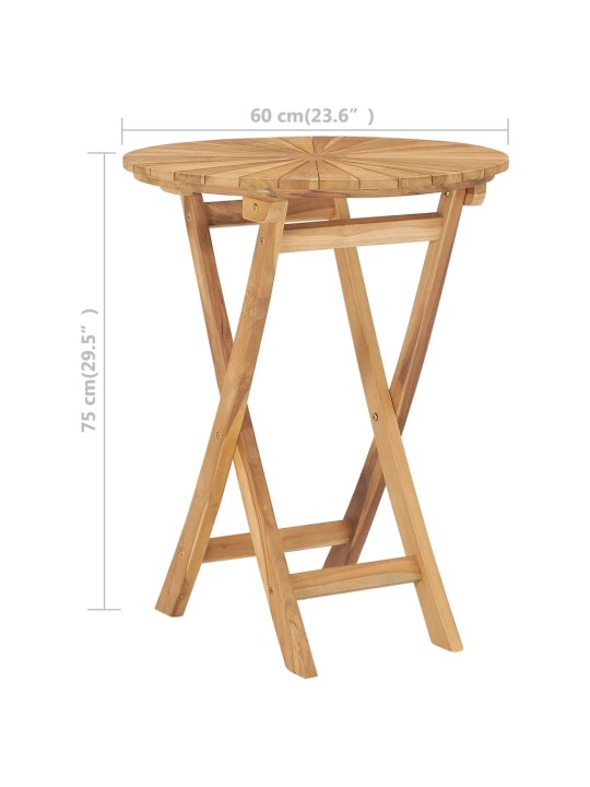 Sulankstomas sodo stalas, tikmedžio masyvas, 60cm skersmens