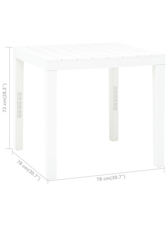 Sodo stalas, baltos spalvos, 78x78x72cm, plastikas