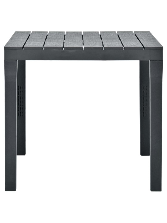 Sodo stalas, antracito spalvos, 78x78x72cm, plastikas