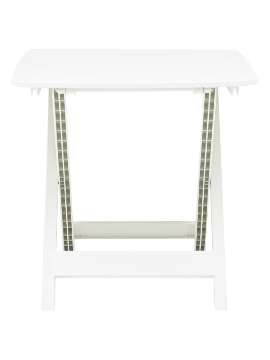 Sulankstomas sodo stalas, baltos spalvos, 79x72x70cm, plastikas