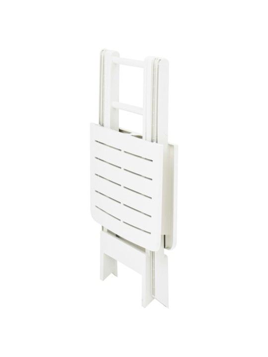 Sulankstomas sodo stalas, baltos spalvos, 79x72x70cm, plastikas