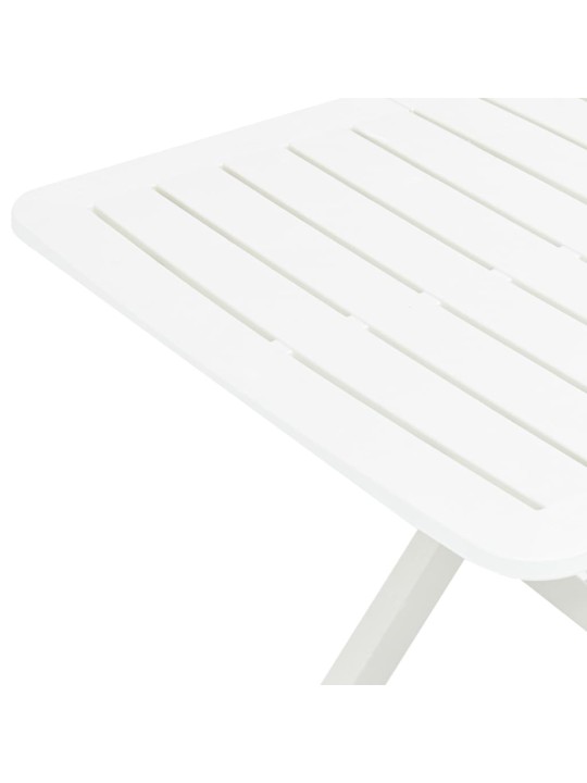 Sulankstomas sodo stalas, baltos spalvos, 79x72x70cm, plastikas