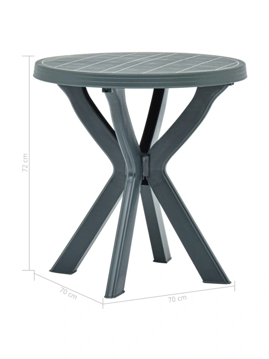 Bistro staliukas, žalios spalvos, plastikas, 70cm skersmens