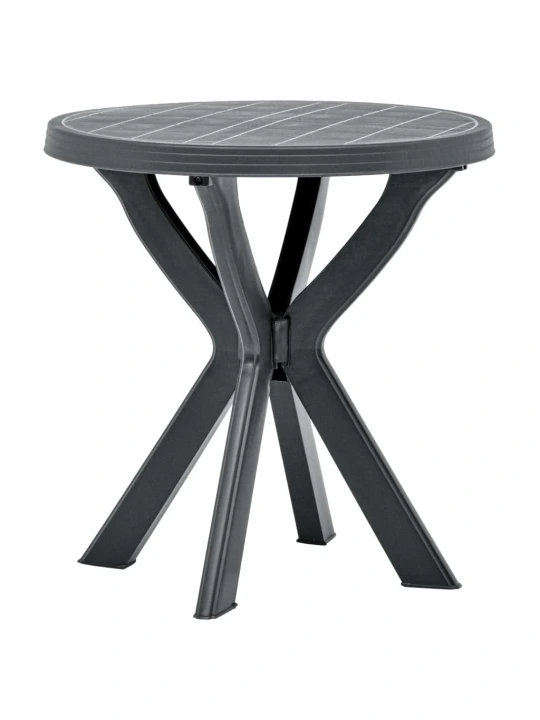 Bistro staliukas, antracito spalvos, plastikas, 70cm skersmens