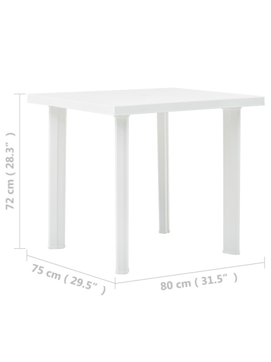 Sodo stalas, baltos spalvos, 80x75x72cm, plastikas