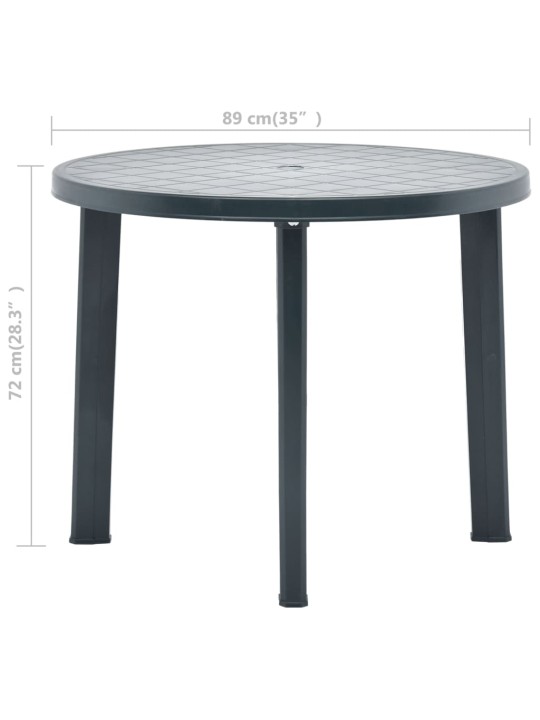 Sodo stalas, žalios spalvos, 89cm, plastikas
