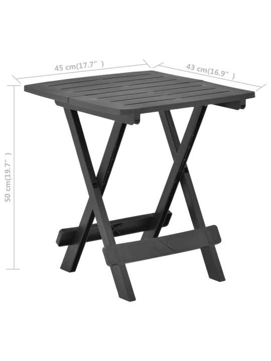 Sulankstomas sodo stalas, antracito, 45x43x50cm, plastikas