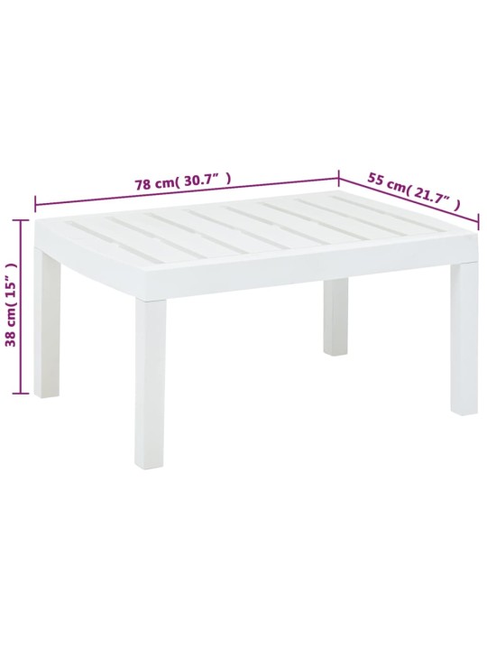 Sodo stalas, baltos spalvos, 78x55x38cm, plastikas