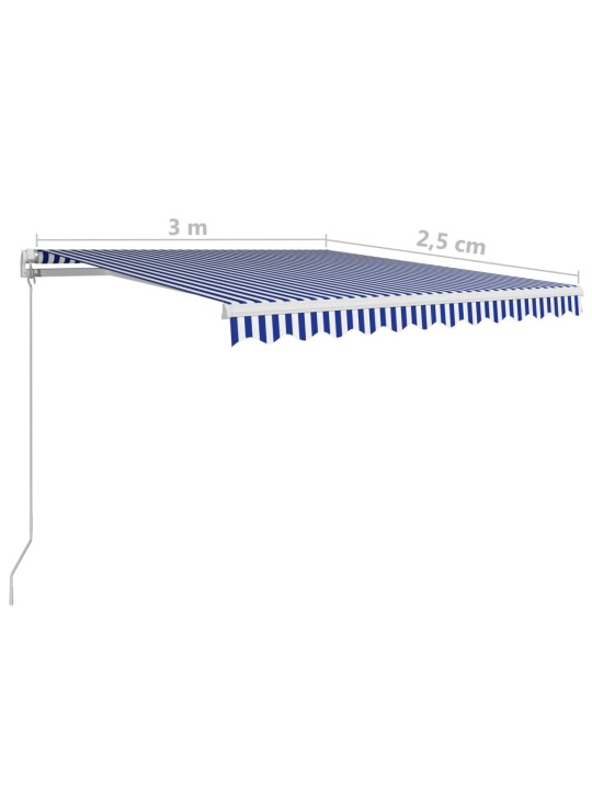 Rankiniu būdu ištraukiama markizė, mėlyna ir balta, 300x250cm