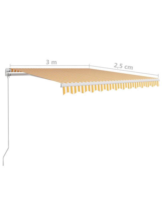 Rankiniu būdu ištraukiama markizė, geltona ir balta, 300x250cm