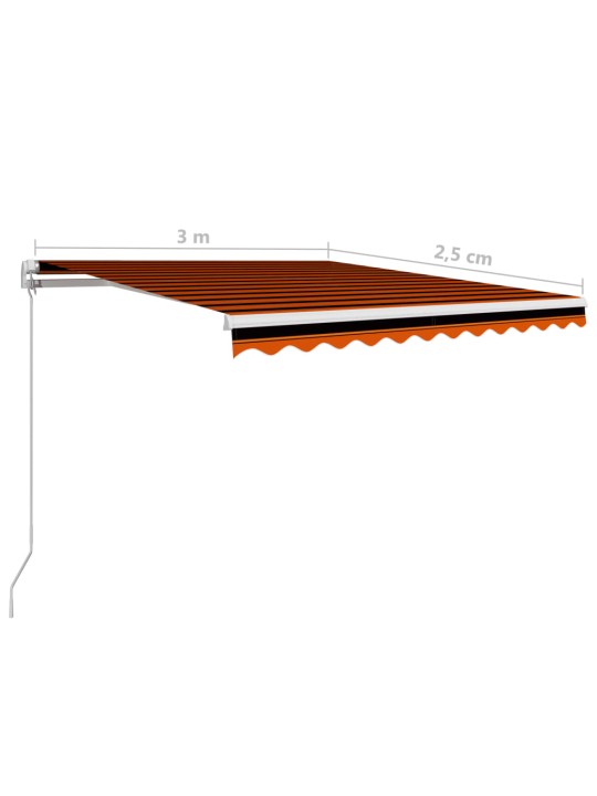 Rankiniu būdu ištraukiama markizė, oranžinė ir ruda, 300x250cm