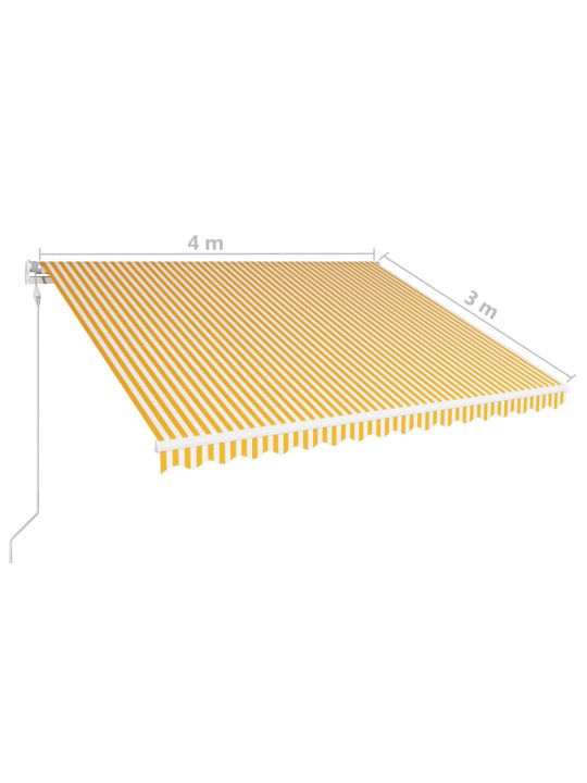 Ištraukiama markizė, geltona ir balta, 400x300cm, automatinė