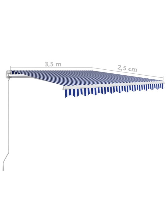 Rankiniu būdu ištraukiama markizė, mėlyna ir balta, 350x250cm
