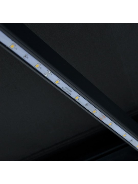 Ištraukiama markizė su vėjo jutikliu/LED, antracito, 300x250cm