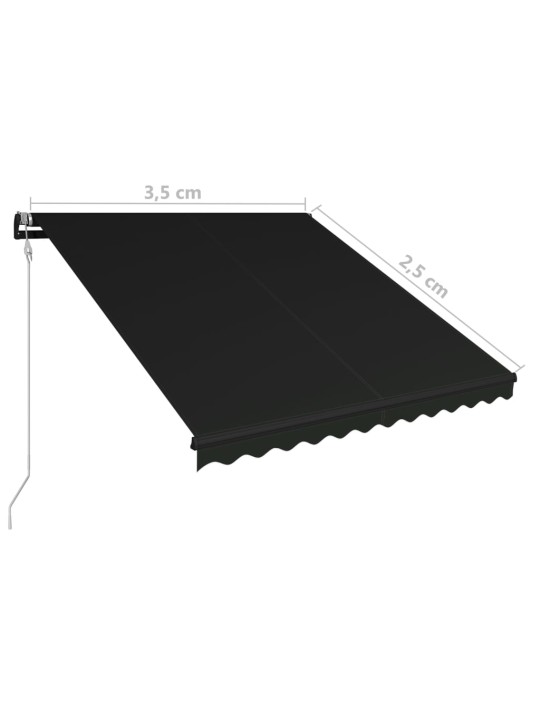 Ištraukiama markizė su vėjo jutikliu/LED, antracito, 350x250cm