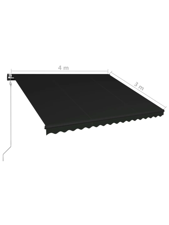 Ištraukiama markizė su vėjo jutikliu/LED, antracito, 400x300cm