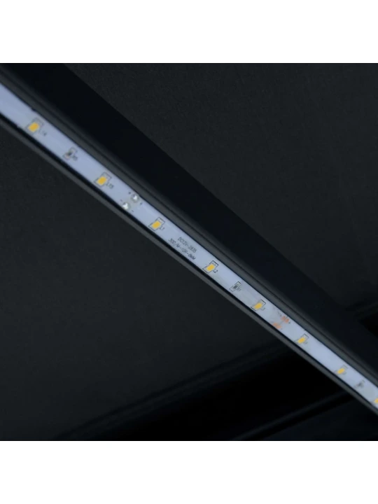 Ištraukiama markizė su vėjo jutikliu/LED, antracito, 400x300cm