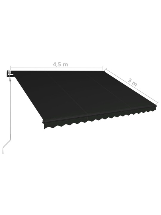 Ištraukiama markizė su vėjo jutikliu/LED, antracito, 450x300cm