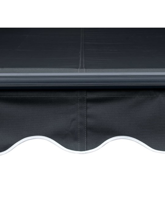 Ištraukiama markizė su vėjo jutikliu/LED, antracito, 450x300cm