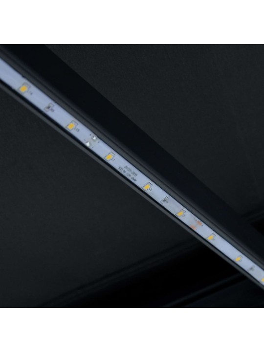 Ištraukiama markizė su vėjo jutikliu/LED, antracito, 450x300cm