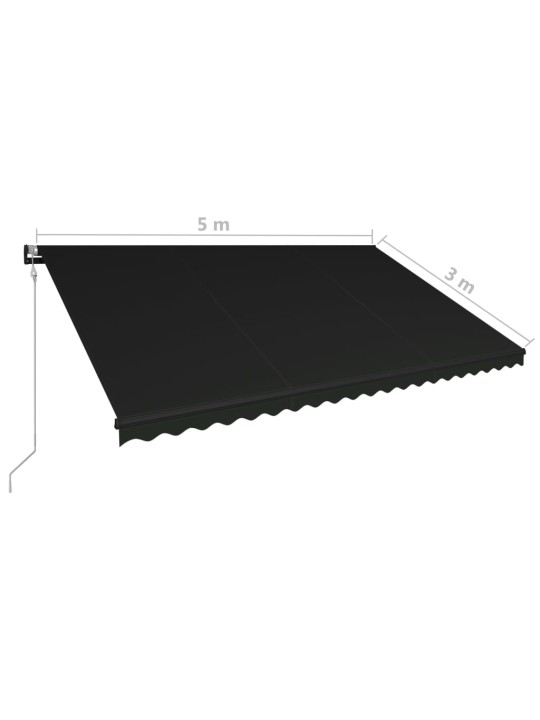 Ištraukiama markizė su vėjo jutikliu/LED, antracito, 500x300cm