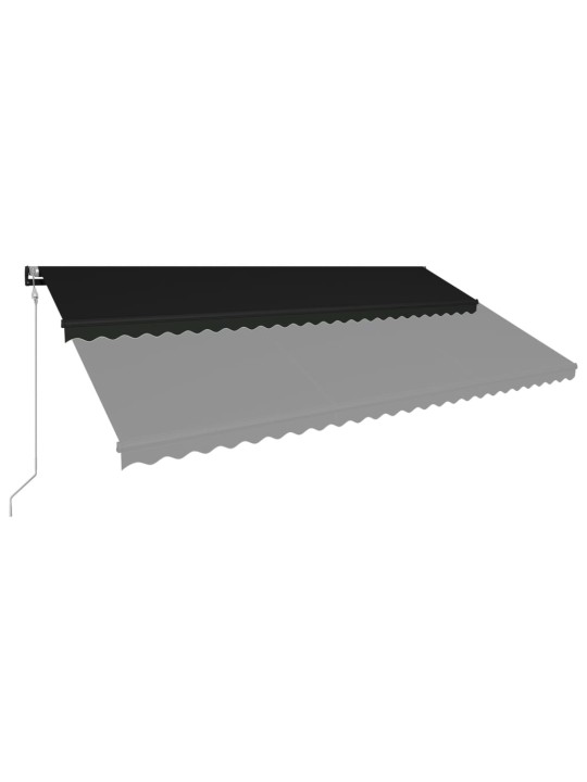 Ištraukiama markizė su vėjo jutikliu/LED, antracito, 600x300cm