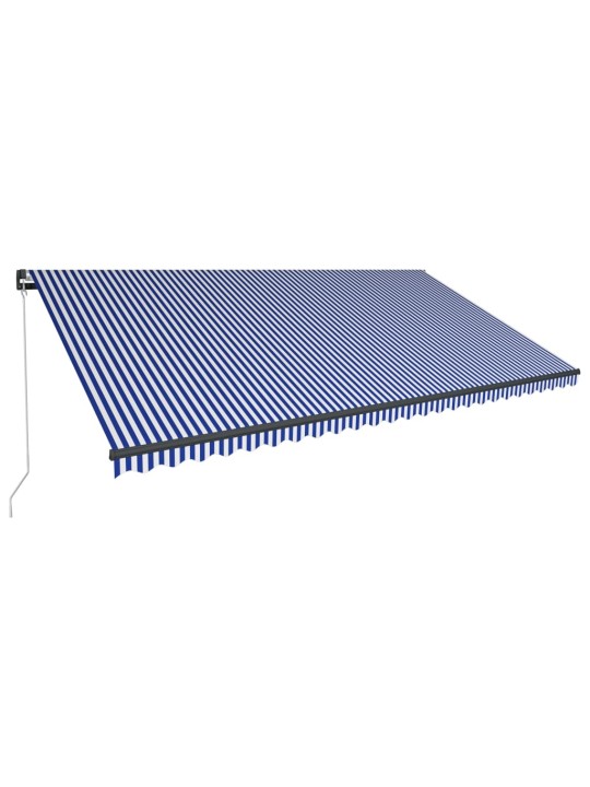 ištraukiama markizė su LED, mėlyna ir balta, 600x300cm