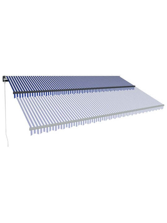 ištraukiama markizė su LED, mėlyna ir balta, 600x300cm