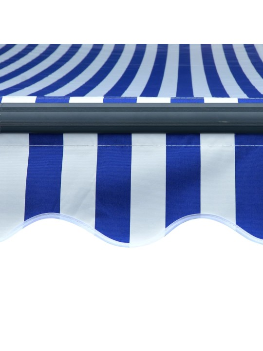 ištraukiama markizė su LED, mėlyna ir balta, 600x300cm