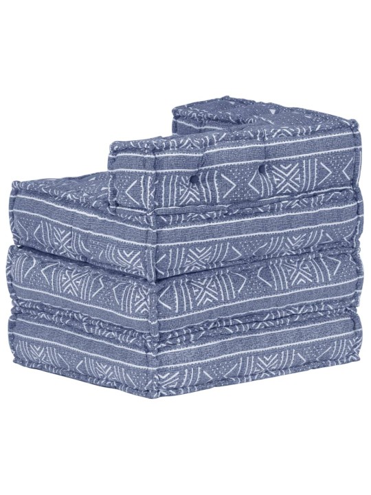 Modulinis pufas, indigo spalvos, audinys