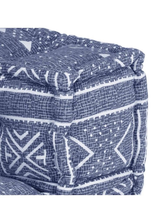 Modulinis pufas, indigo spalvos, audinys