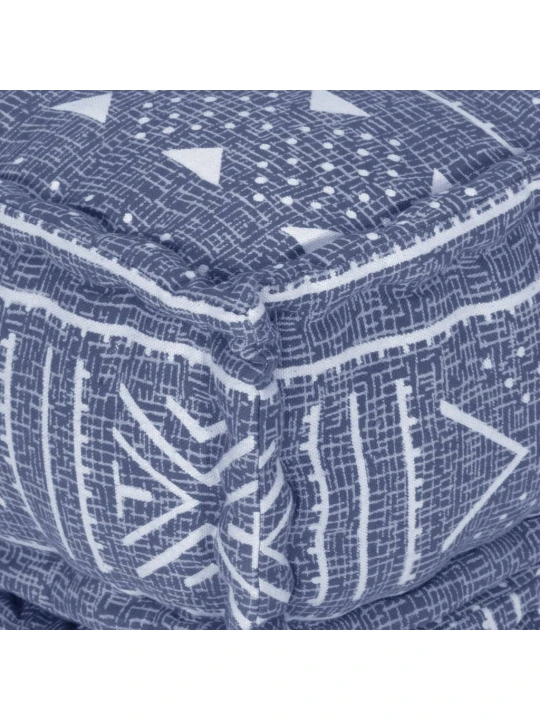 Modulinis pufas, indigo spalvos, audinys