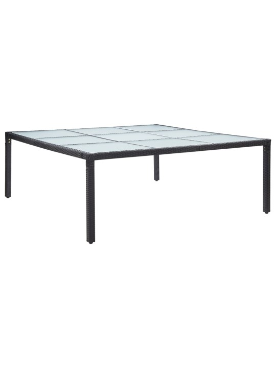 Sodo valgomojo stalas, juodas, 200x200x74cm, poliratanas