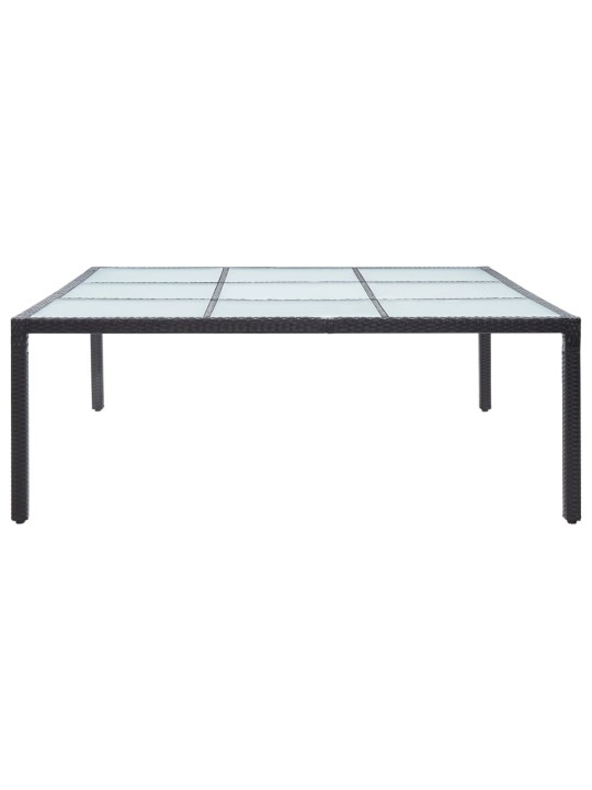 Sodo valgomojo stalas, juodas, 200x200x74cm, poliratanas