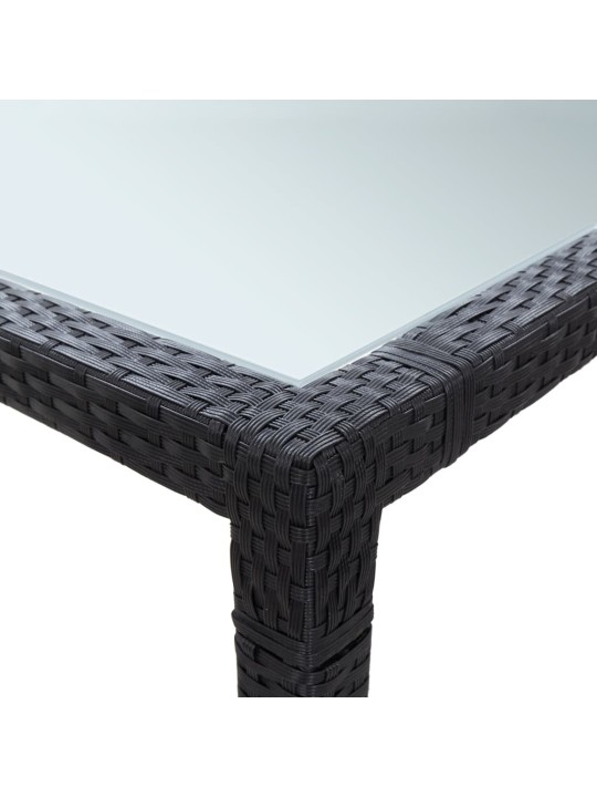 Sodo valgomojo stalas, juodas, 200x200x74cm, poliratanas
