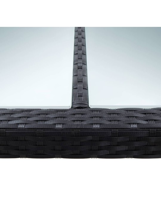 Sodo valgomojo stalas, juodas, 200x200x74cm, poliratanas