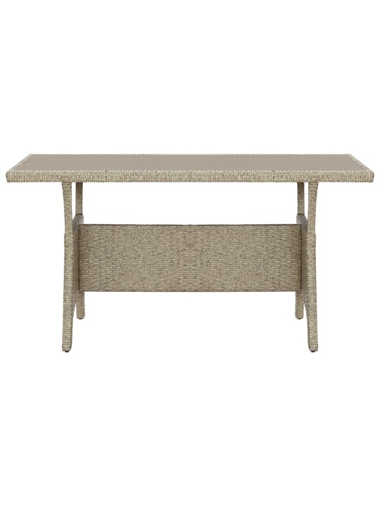 Sodo stalas, pilkos spalvos, 130x70x66cm, poliratanas