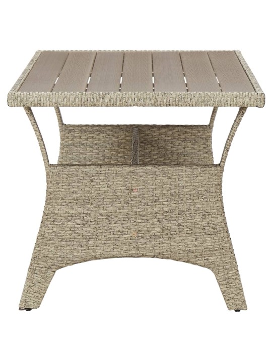 Sodo stalas, pilkos spalvos, 130x70x66cm, poliratanas