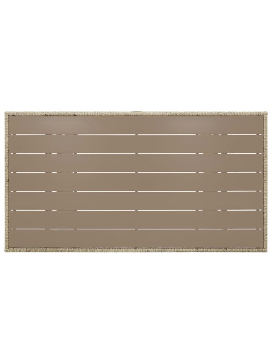 Sodo stalas, pilkos spalvos, 130x70x66cm, poliratanas