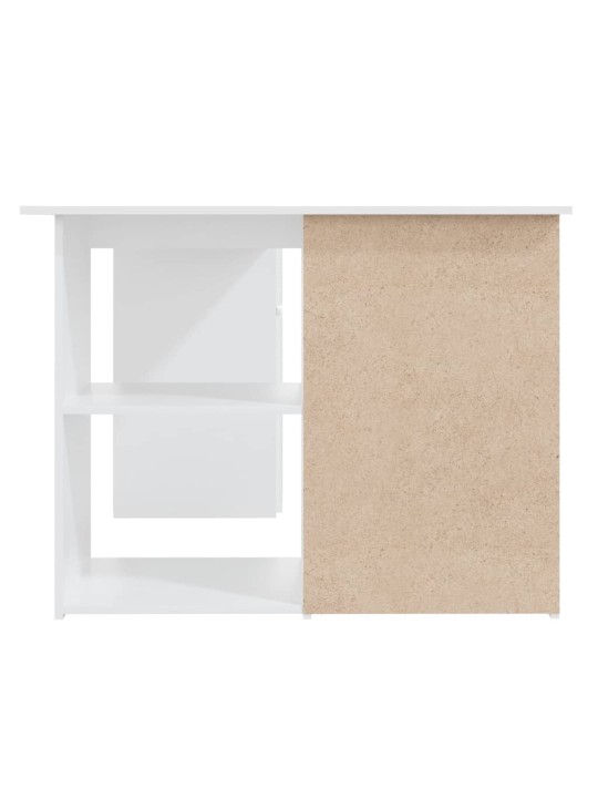 Kampinis rašomasis stalas, baltos spalvos, 145x100x76cm, MDP