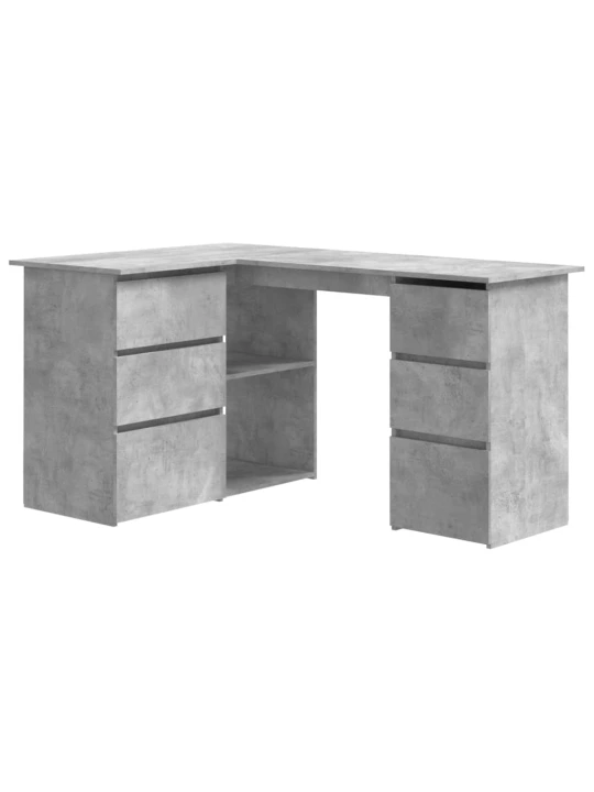 Kampinis rašomasis stalas, betono pilkas, 145x100x76cm, MDP